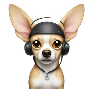chihuahua mit kopfhörer sticker