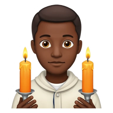black man holding candles sticker