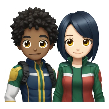 My hero academia couple sticker