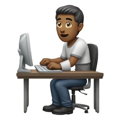 men using computer sticker