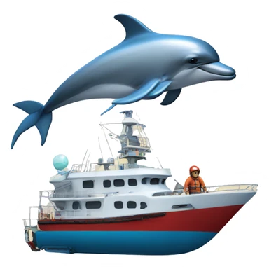 half dolphin on the end and rocket on the rig sticker