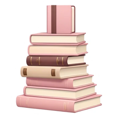 aesthetic book stack beige and light pink sticker