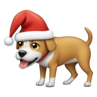 Dog farting with Santa hat sticker