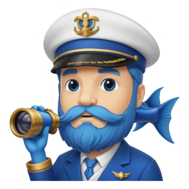 bearded fish ship captain sticker