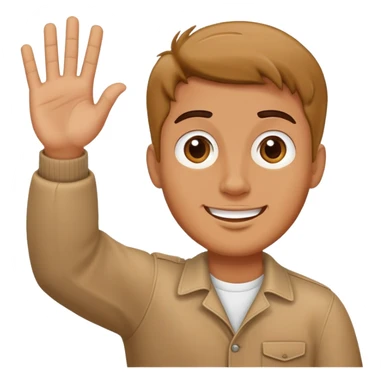 casual portrait of a guy waiving hello  sticker