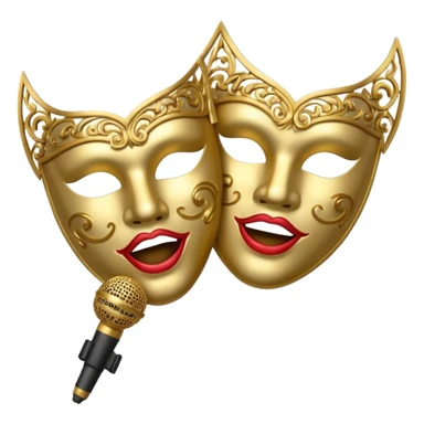 theater mask and microphone sticker