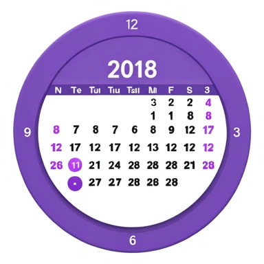 cicle calendar purple sticker