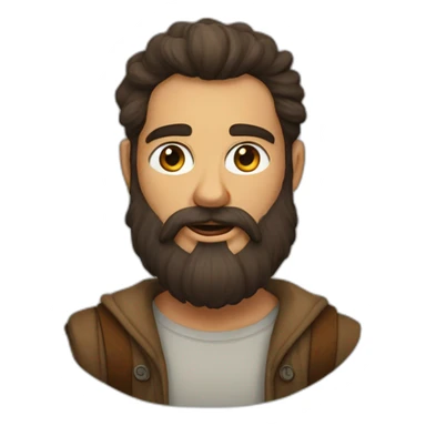 barbu brun à lunettse sticker