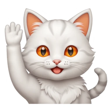 Cute kitty winking and waving and having a good time sticker