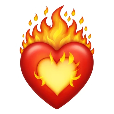 Burning heart love sticker