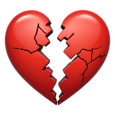 heart broken in half red sticker