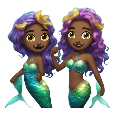 Yanni and Lev as a mermaid sticker