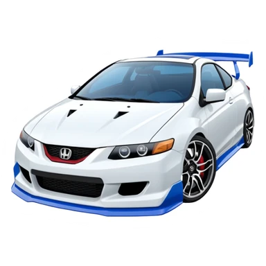 8th gen honda si white with blue spoiler sticker