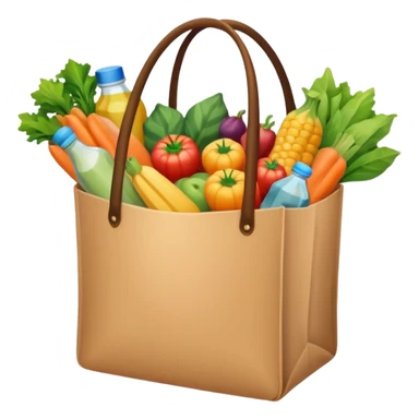 cartoon market bag. top view sticker