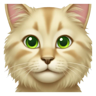 fluffy blonde cat with green eyes sticker