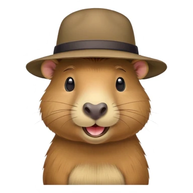 Capybara wearing a hat sticker