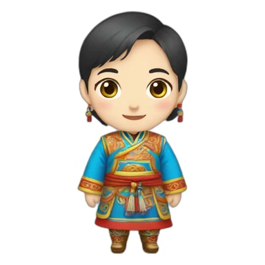 mongolian traditional clothes sticker