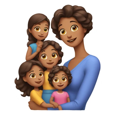 Mamá con sus hijas sticker