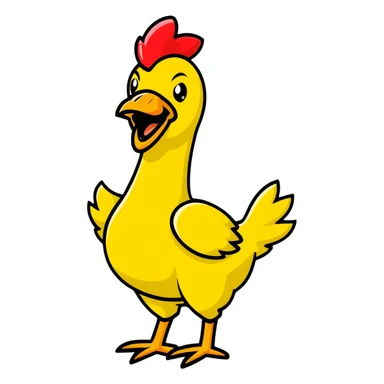 long neck yellow chicken shouting sticker