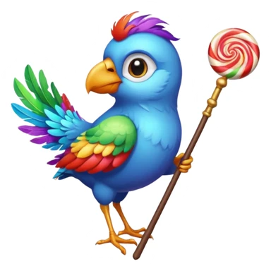 A bird with a magic candy staff sticker