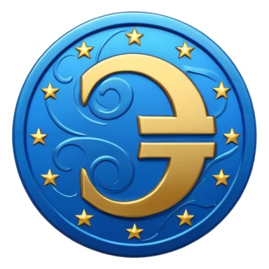 euro coin blue fun sticker