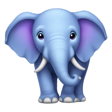 elephant with light blue and purple sticker