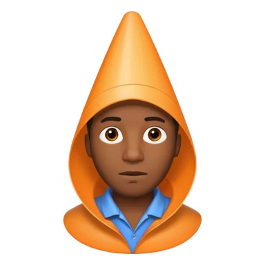 Black man inside a cone sticker