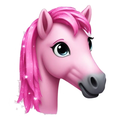 Pink pony with sparkles  sticker