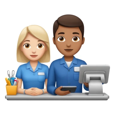 cashier and a person sticker