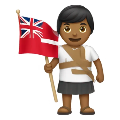 A person holding a Tongan flag  sticker