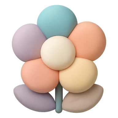 flower symbol, mochi illustration style sticker