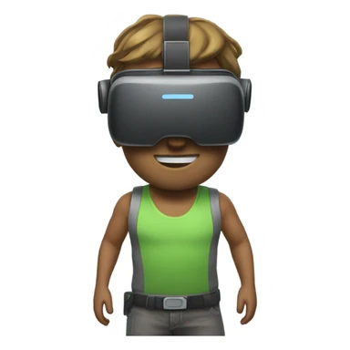 vr goggles with a full face and body as a game character sticker