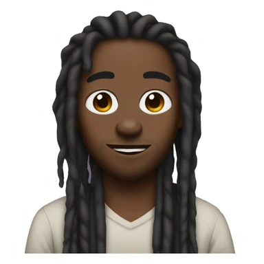 black guy with dreads and heart eyes sticker
