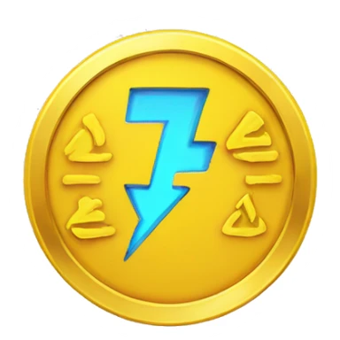 yellow coin with electric symbol sticker