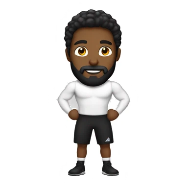 Hombre negro con  barba entrenando sticker