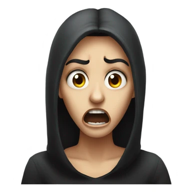 Horrified face dark gothic sticker