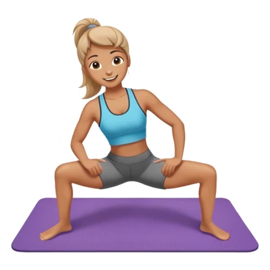 Happy person on exercise mat doing workout moves sticker