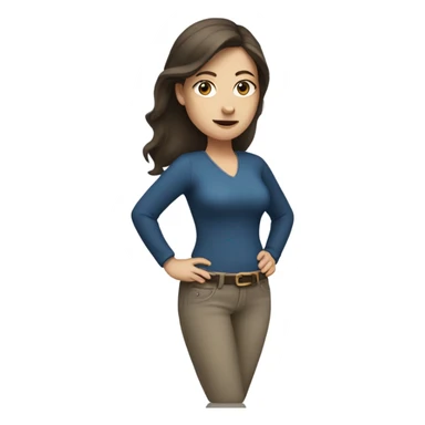 White brunette woman with one hand on hip  sticker