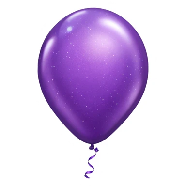 party decor  1 baloon purple glitter   sticker