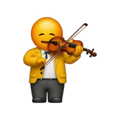 orange-people-with-violin-in-his-hands-and-standing-in-yellow-sea sticker