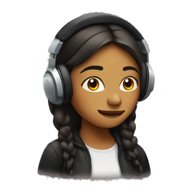 Girl listening to music  sticker