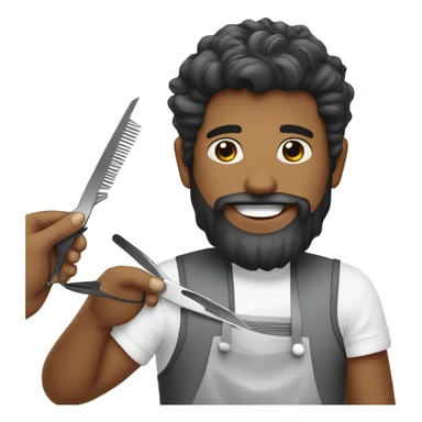 Barber cutting hair  sticker