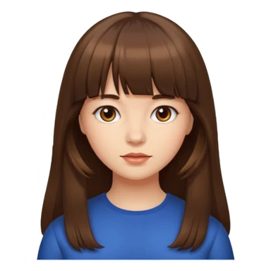 eu quero uma menina de franja e cabelo comprido cabelo castanho  sticker