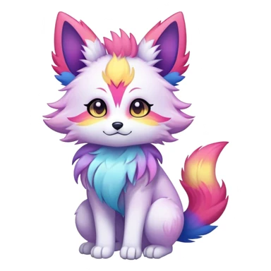 Kawaii colorful ethereal anthro fursona Fakemon sticker