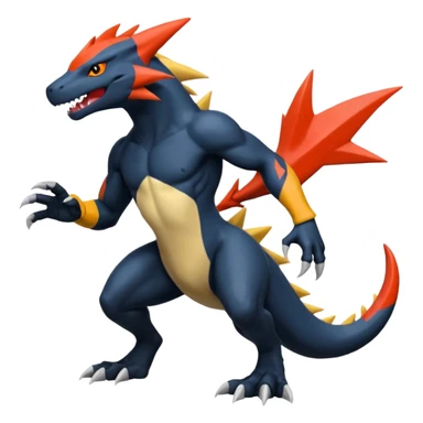 Salandit-Garchomp-Luxray-Zangoose-Fusion (full body) sticker
