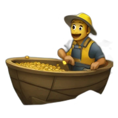 gold mining on the river bank sticker