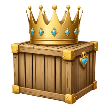 cartoon crate with a crown sitting on it sticker