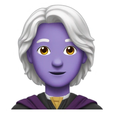 hogwarts student in purple color with white hair sticker