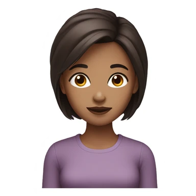 Girl with dark brown short hair and dark chocolate eyes  sticker