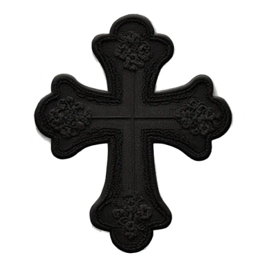 Black cross with lace border  sticker